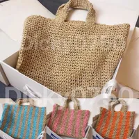 Raffia Designer tote bags summer bedding bag Straw petit sac Women Luxury Handbags Knitting Hand Shoulder Messenger holiday beach Crochet purse totes dicky0750