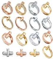 Роскошные дизайнерские кольца 925 Silver Cz Diamond Letter T Women Wedding Ring Fashion Classic Jewelry294D9063729