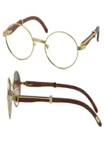 Whole Wood glasses frames 7550178 Round Metal Eyeglasses eyeglass female women silver gold frame C Decoration Eyewear2905549