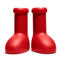Män Big Red Boot Mschf Astro Boy Boots Designer Kvinnor Tjock Bottom Rubber Platform Rain Bootie Overdimensionerade skor Lyxiga knästövlar Rund tå söta mens sho