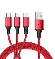 Multi Function USB Cable 3 in 1 Charging Cord Nylon Braid Type C V8 Micro Charger Adapter For Android Mobile Phone