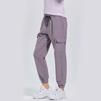 LL Women Yoga Jogging Push Fitness sweatpants Soft High Waist With Pockets Casual Pants 3 Colors L200106