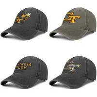 GA Tech Yellow Jackets Gray Camouflage Unisex denim baseball cap custom sports hats football wordmark logo2974