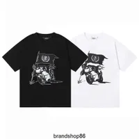 Men's T-shirts Fashion Trapstar Cartoon Print Hip Hop Couple Loose Relaxed Short Sleeve T-shirt