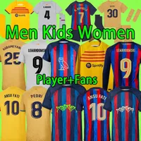Voetbaltruien Barcelona Lange mouw 22 23 24 Fans Player -versie Lewandowski Kids Kit Women Pedri Ansu Fati Gavi Rosalia 2022 2023 Barca voetbalshirt T Owl Camiseta