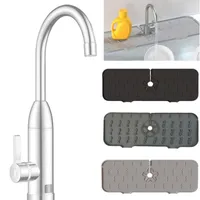 Bath Accessory Set Protect Faucet Wraparound Bathroom Water Splash Guard Mat Drain Pad Silicone Catcher