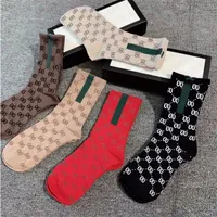 Designer Mens Womens Socks Five Pair Luxe Sports Winter Mesh Letter Printed Sock Embroidery Cotton Man Woman With Box AAAA1