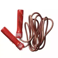 14ss School Aerobic Exercise Jump Ropes Fitness Leather Rope Skipping Adjustable Bearing Speed Fitness Boxing Training Red High Qu240J