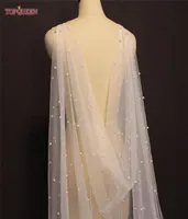 Wraps Jackets G41 Bridal Cape Veil met parels sjaal bolero capes voor kleding bruid tule zomer9019418