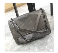 satchel bag Straddle Women's New designer Genuine Leather yslsbags Bag 2023 niki Niki chain Wandering Single Shoulder Oblique Chain VGXW