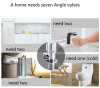 Three-wheel Angle valve brass three-way valve figure-eight valve Toilet water heater suitable for in-wall one in two out valve by DHL