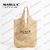 qwertyui879 Totes MABULA Luxury Design Women Plaited  Straw Bag Large Capacity Casual Tote Handbag Hollow Summer Beach Vacation Shoulder Bag 0317 23