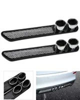 2pcs Car Plastic Dummy Dual Exhaust Pipe Stickers Car Styling Accessory Exhaust Muffler Tip Pipe Auto Accessories High Quality7059378
