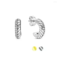 Hoop Earrings Mybeboa Fine Pave Snake Chain Pattern 925 Solid Silver For Women Fashion Original Earring Jewelry Gift