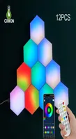 RGBIC Smart LED Hexagon Night Lights WallMounted Lamp Remote Control Creative Light Computer Game Room Bedroom Bedside Home Decor6786708