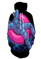 Men039s Hoodies Sweatshirts 3d Astronaut Men Swimming Ring Hooded Casual Galaxy Sweatshirt Printed Space Unisex Funny5508387