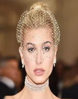 Bridal Veils Mysterious Net Yarn Drill Headdress Fashion OL Royal Banquet Party Hair Accessories Headband Celebrity Women Birdcage4533088