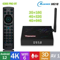 TANIX TX68 TV BOX ANDROID 12 ALLWINNER H618 WIFI6 2G 16G TVBOX 4G 32G 64G 3D BT AV1 2.4G 5G WIFI 4K HDRメディアプレーヤーセットトップボックス