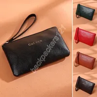 Korean Fashion Women Wallets Zipper portemonnees Zwart Brown Coffee Red Long Section Clutch Wallet Soft Pu Leather Money Bag Handtas
