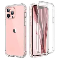Cell Phone Cases 360 Full Body FrontBack Shockproof Clear Phone Case For iPhone 12 13 14 Pro Max Mini 11 X XS XR 7 8 Plus SE3 Hard PC Back Cover Z0316