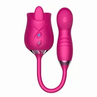 Adult Toy Rose New Product Manting Flower 5 Generations Double Tongue Licking Vibration Jump Egg Clapping Add Masturbation Sex Products