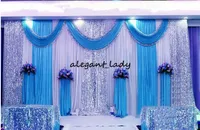 3m6m wedding backdrop swag Party Curtain Celebration Stage Performance Background Drape With Beads Sequins sparkly Edge9565702