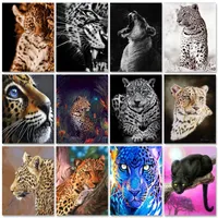 Paintings GATYZTORY Modern Pictures By Numbers DIY Leopard On Number Acrylic Paint Living Room Decoration Wall Art