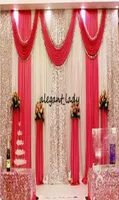 3m6m wedding backdrop swag Party Curtain Celebration Stage Performance Background Drape With Beads Sequins Edge 5 colors abailabl2590425