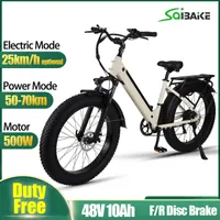 Duty Free Electric Bike 500W 48V 10AH Lithium Battery 4.0 Fat Ebike Fatbike Adult Bikes 7-Speed City Bike Adult 26inch e bike