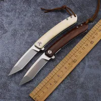 14c28n blade white ox bone handle folding knife 60HRC camping hunting outdoor fishing survival knife EDC tool3078