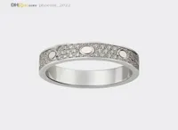 Designer Rings Love Ring Carti Band DiamondPave Wedding Ring Silver WomenMen Luxury Jewelry Titanium Steel GoldPlated Never Fad4012986