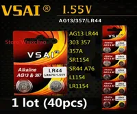 40pcs 1 lot AG13 LR44 303 357 357A SR1154 SR44 A76 L1154 LR1154 155V alkaline button cell battery coin batteries VSAI 1373047