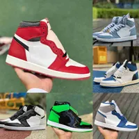 Chicago Lost Found Jumpman 1 1S Basketball Shoes Turbo Turbo Blue Pine Green Gorge Visionaire Stage Haze Hyper Royal Bio Hack Designer Sports Sweards S55