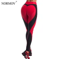 NORMOV Fashion Heart Leggings Women Fitness Push Up Legging Activewear Patchwork Jeggings Women039s Leggings Sportswear SL7600179