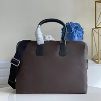 5A quality men bag Briefcase Damier Leather Designer document case Laptop Bag messenger bag Men's business shoulder bag Brown flower handbag purse