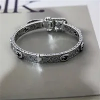 2023 Designer Nieuwe sieraden Gu Shuang Thai Silver Antique Belt Bracelet Gepersonaliseerde antieke mannelijk vrouwelijke paarpatroonarmband