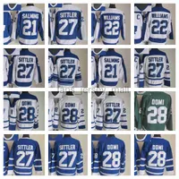 Toronto Maple''Leafs''New Retro Ice Hockey Jerseys 22 tiger Williams 21 Borje Salming 27 Darryl Sittler 28 Tie Domi Stitched Jersey
