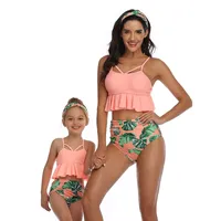 Peuter Baby Girls Summer Swimsuit Mouwloze gestreepte badkleding Tweedelig pak Beach Bikini