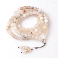 Chains 8mm Natural Stone Beads With Alloy Charm Shape 99 Prayer Yoga Meditation Necklace For Women
