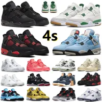 4 4S Men Dames Basketbalschoenen Pine Green Militaire Zwarte Kat Red Thunder White Oreo UNC Blue Sail Red Cement Seafoam Bred Gray Infrared Mens Trainers Sports sneakers