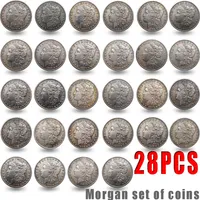 28pcs usa1887-1921 Kopieer munten Morgan Coin Plating Silver Art Collection355W