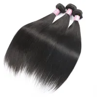 Brazilian Straight Virgin Human Hair Weave Bundles Raw Unprocessed Indian Hair Body Extensions Wefts266d