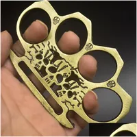 Brass Knuckles Strong Metal Knuckle Duster Selfdefense Four Fingers Fist Buckle Fitness Outdoor Cam Safety Pocket Edc Tool Drop Deli Dhywk