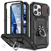 Cell Phone Cases Design Case For iPhone 14 13 12 11 Pro XS Max 8 7 Plus 360 Full Body Rugged Protective Slide Camera Stand Protection Ring Cover Z0316