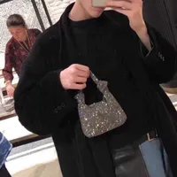 Bolsas de noite bolsas para mulheres prateadas strass preto pequenas embreagens novas no sac a principal femme moda mini sacs luxo 230317