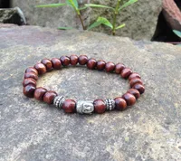 SN0407 whole fashion brown wood bead buddha bracelet cheap bead man buddhist mala yoga jewelry 5444872