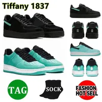 1837 Tiffany X Airforce 1 AF1 Casual schoenen Lage Mens Black Blue Multi Color DZ1382-001 Platformschoen Men Men Women Running Shoe Trainers Sports Sneakers Air Force