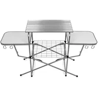Camco Olympian Deluxe Portable Grill Table | Offre beaucoup de place pour les équipements de grillade | Idéal pour les pique-niques, le camping de la navigation de plaisance et les barbecues d'arrière-cour | (57293)