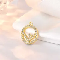 2023 Designer New Fashion Versatile Fenjia Pendant Pure Copper Plated 18K Gold F Letter Diamond Accessories diy Jewelry Bracelet Necklace Earrings