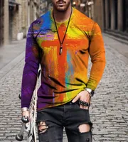 크로스 패턴 남성 스웨트 셔츠 고딕 셔츠 패션 프린팅 소년 힙합 풀버 화려한 트랙 셔츠 스웨트 3092493